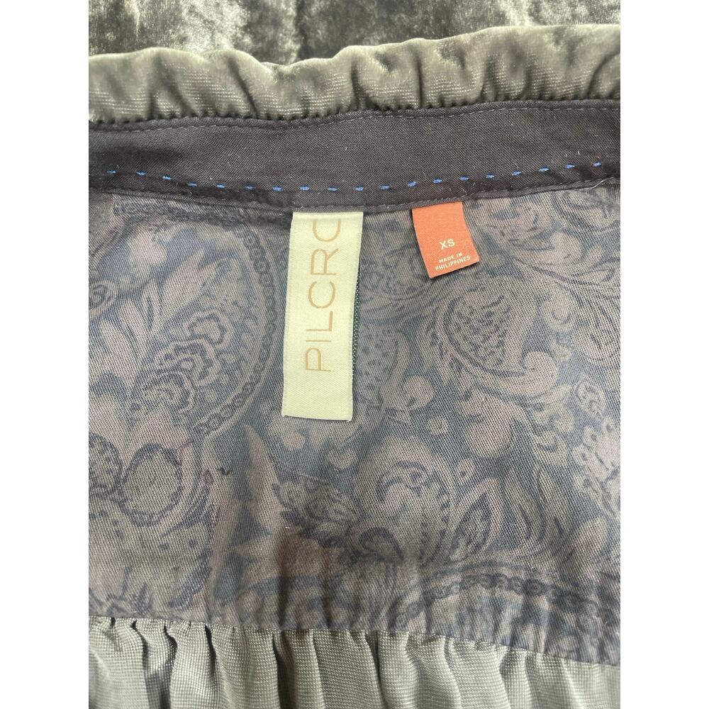 Pilcro Anthropologie Relaxed Velvet 3/4 Sleeve Boxy Blouse - Picture 4 of 5